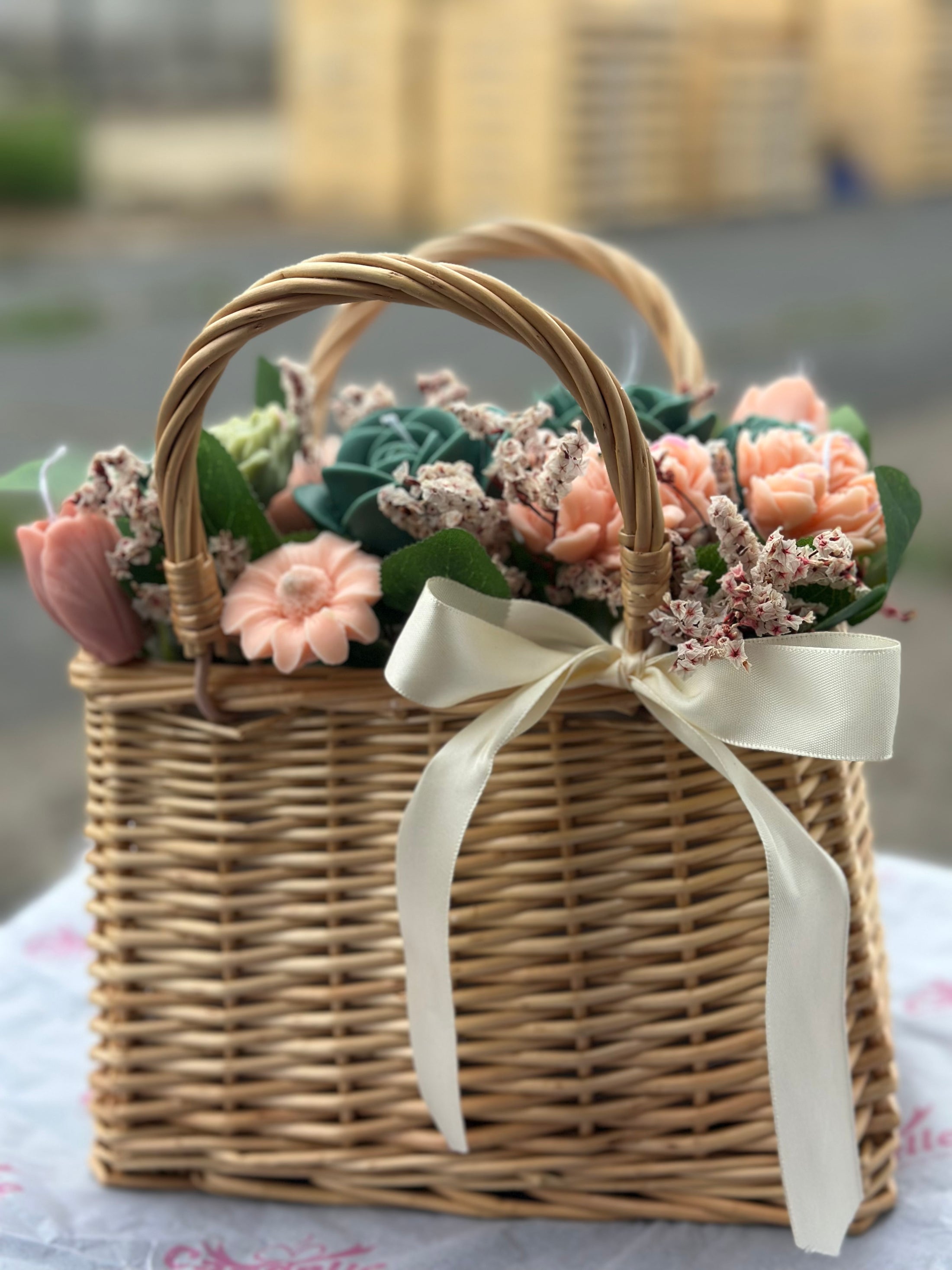 Ribbon Candle Basket