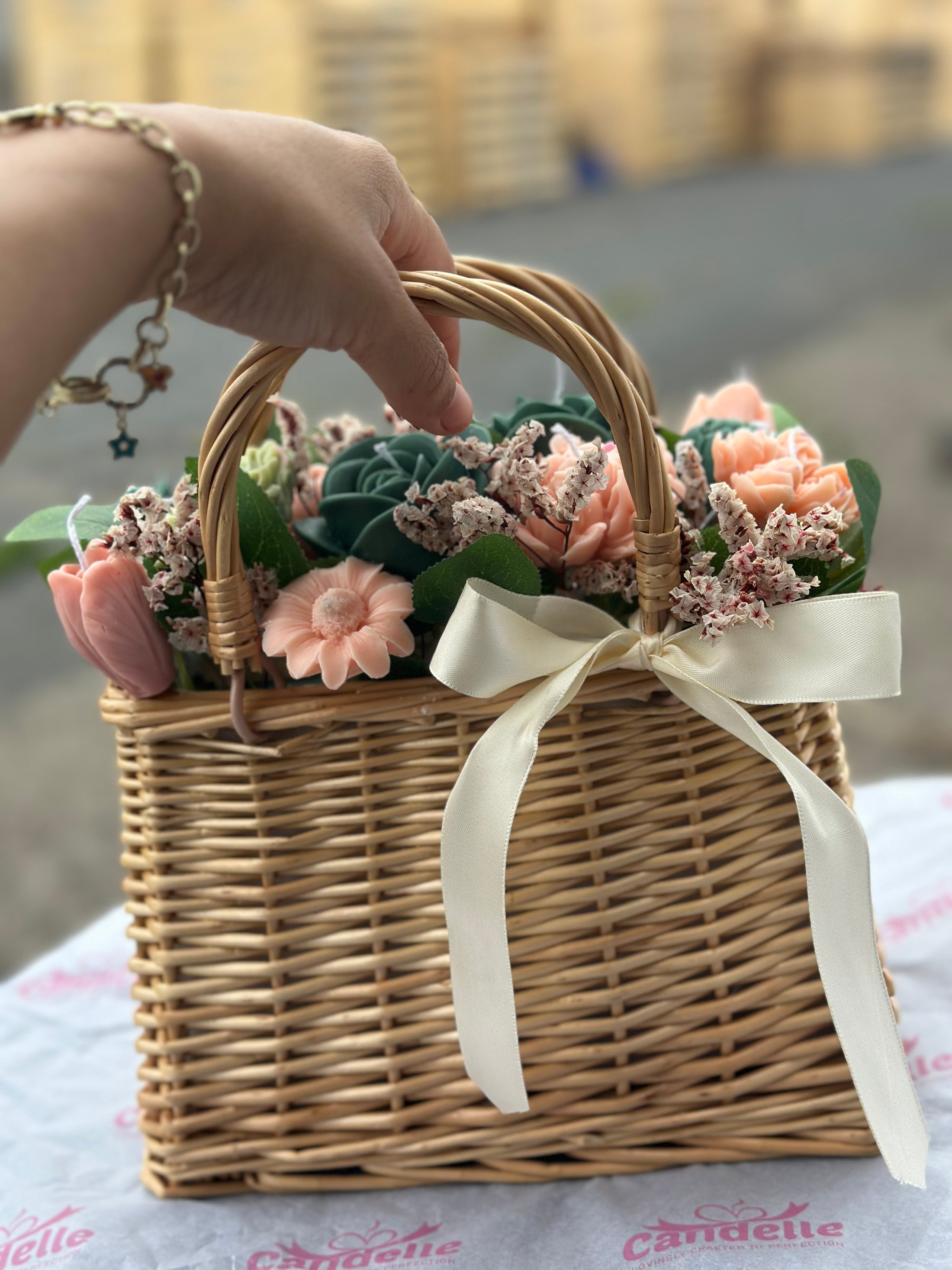 Ribbon Candle Basket