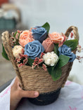 Load image into Gallery viewer, Blue Blush Rose Basket
