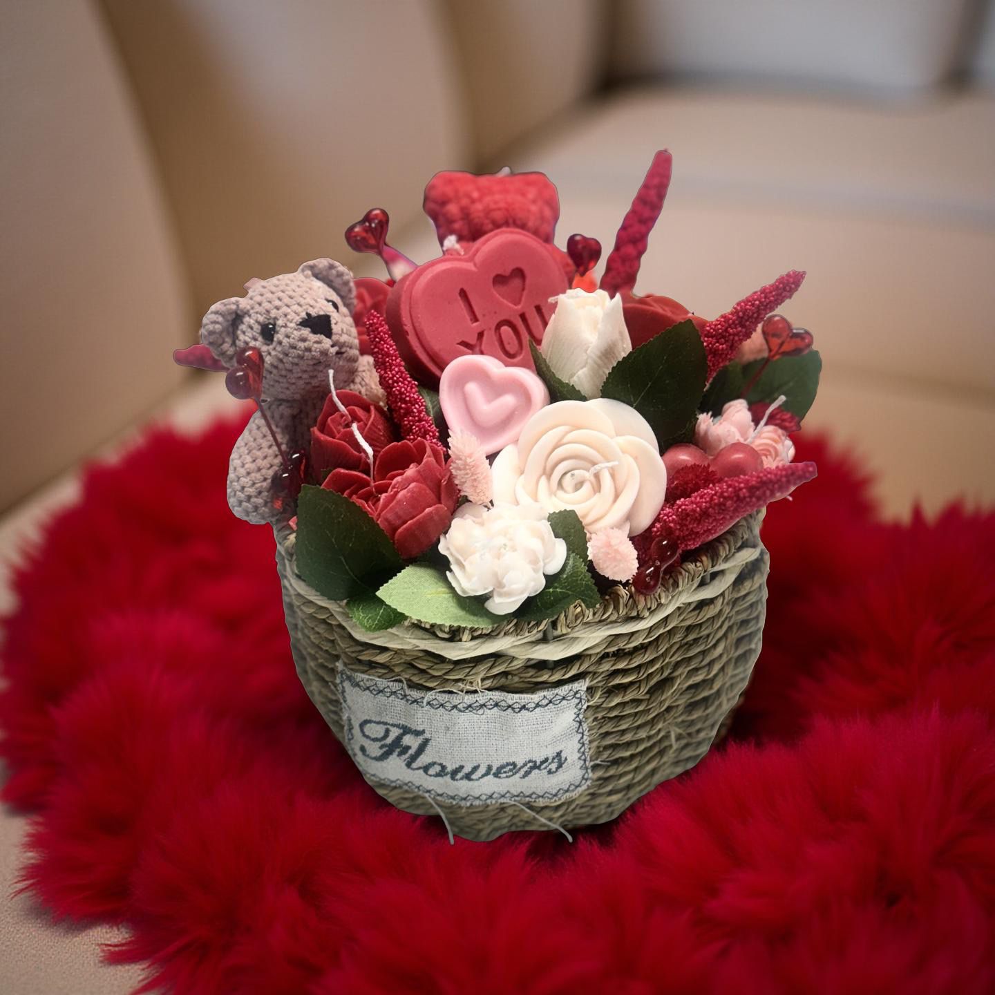 Cherie- Candle Basket with Teddy