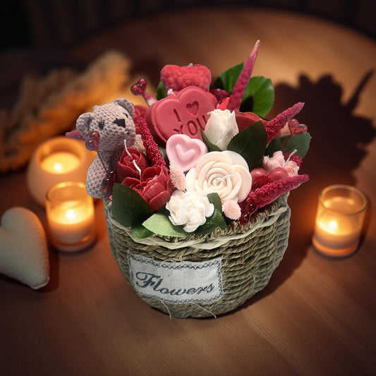 Cherie- Candle Basket with Teddy