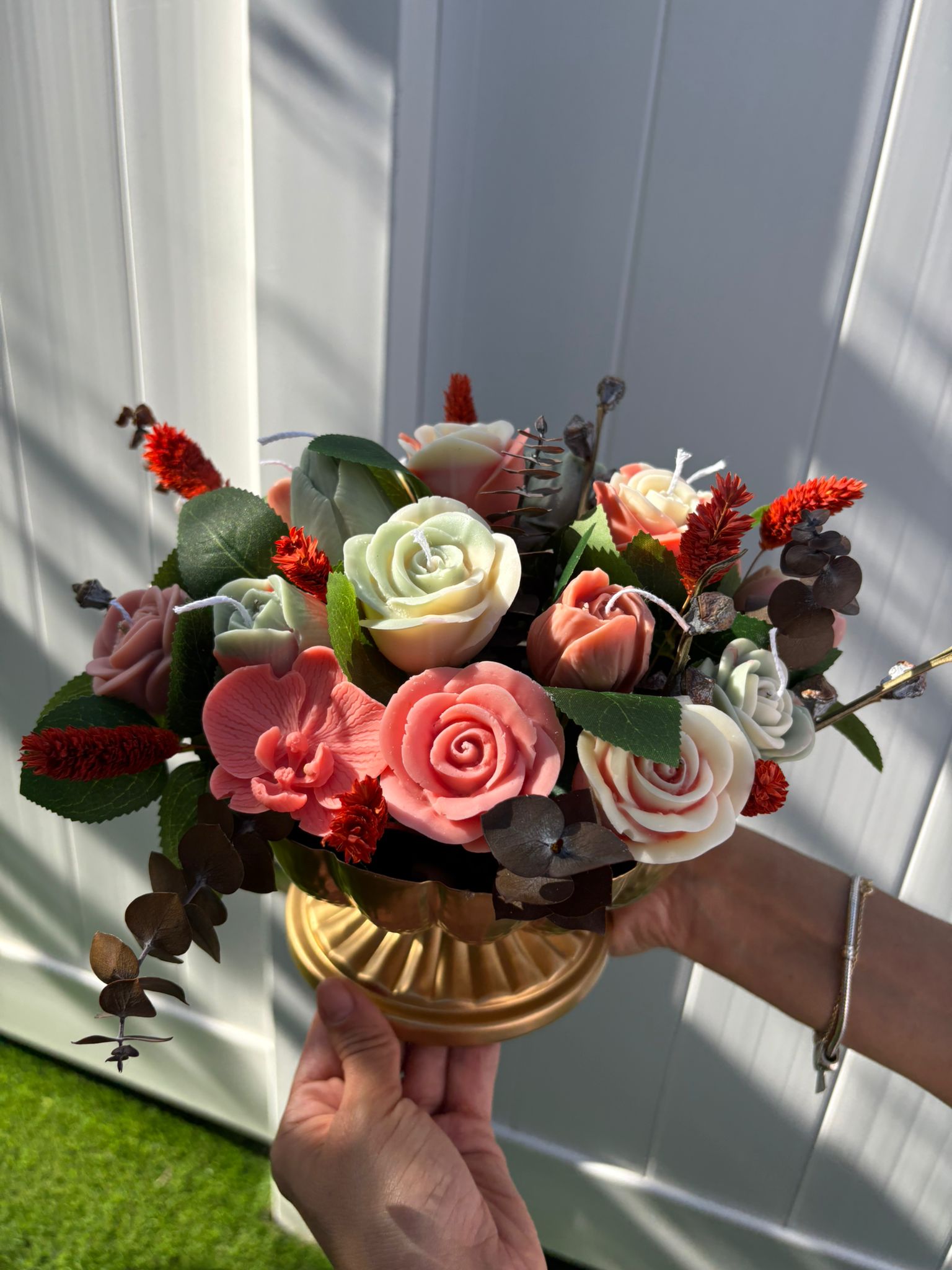 The Garden Embrace Candle Bouquet